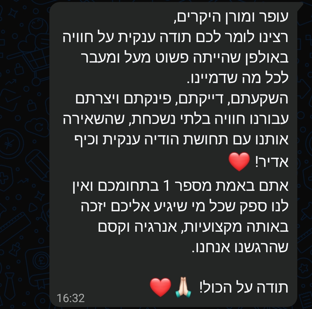 הודעת תודה מלקוחות אחרי חוויית דיבוב באולפן SPS Studios
